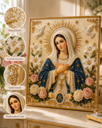 🙏New Arrivals 49% OFF-2026 Divine Pearl Bead Virgin Mary Icon – A Peaceful DIY Faith Art Gift ✨