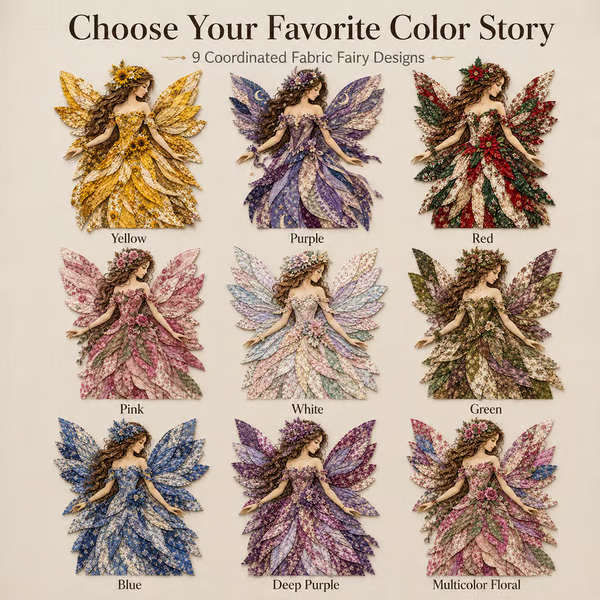 🧚‍♀️✨ Premium Fairy Patchwork DIY Kit – Create a Magical Floral Fairy Wall Art Masterpiece 🌸🧵