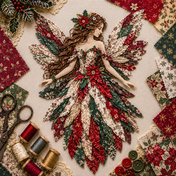 🧚‍♀️✨ Premium Fairy Patchwork DIY Kit – Create a Magical Floral Fairy Wall Art Masterpiece 🌸🧵