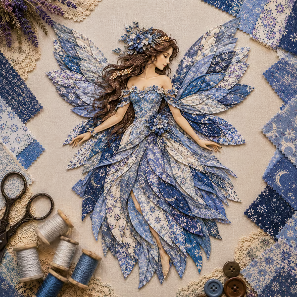 🧚‍♀️✨ Premium Fairy Patchwork DIY Kit – Create a Magical Floral Fairy Wall Art Masterpiece 🌸🧵