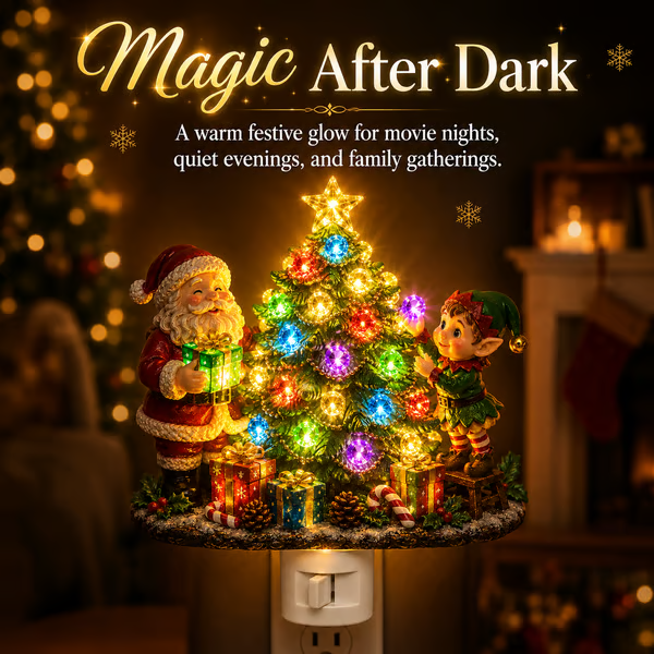 🔥LAST DAY 50% OFF – 🎄 Jeweled Christmas Tree Plug-In Night Light ✨