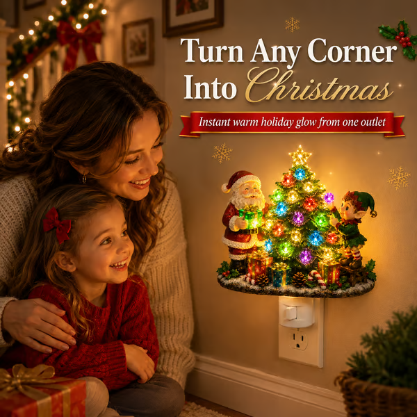 🔥LAST DAY 50% OFF – 🎄 Jeweled Christmas Tree Plug-In Night Light ✨