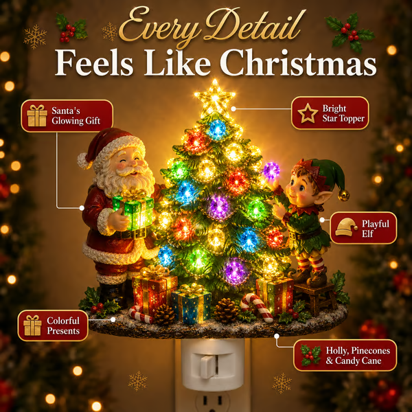 🔥LAST DAY 50% OFF – 🎄 Jeweled Christmas Tree Plug-In Night Light ✨