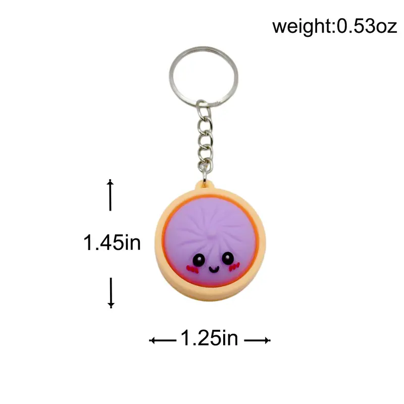 🥟 Cute Dumpling Squishy Fidget Keychain – Stress Relief Squeeze Toy & Kawaii Bag Charm