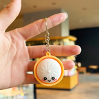 🥟 Cute Dumpling Squishy Fidget Keychain – Stress Relief Squeeze Toy & Kawaii Bag Charm