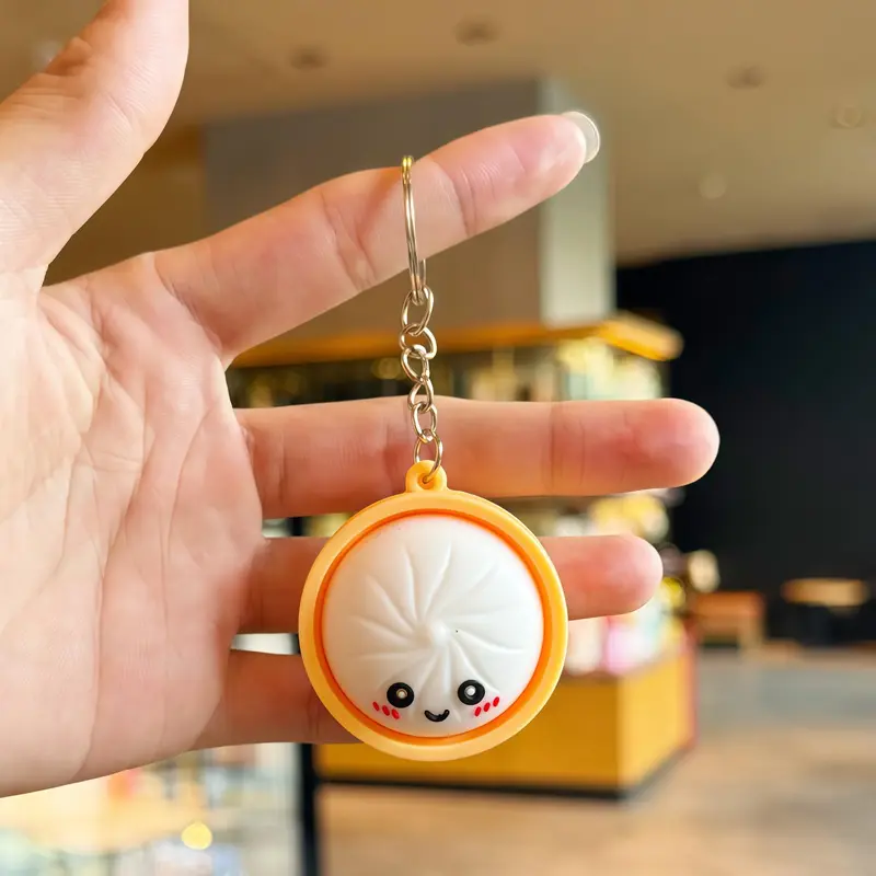 🥟 Cute Dumpling Squishy Fidget Keychain – Stress Relief Squeeze Toy & Kawaii Bag Charm