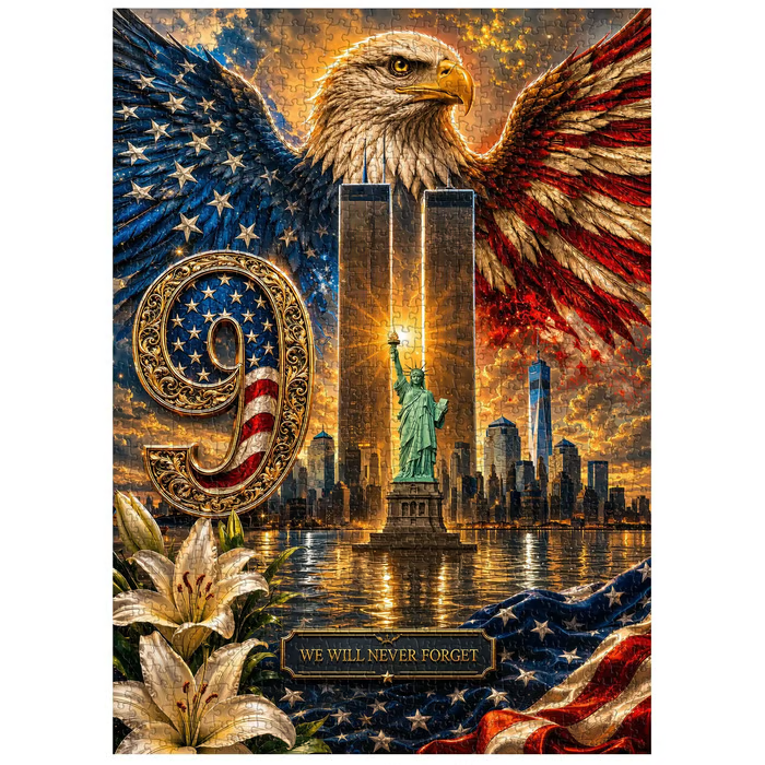 🇺🇸 Never Forget 9/11 – 🧩 1000-Piece Memorial Jigsaw Puzzle