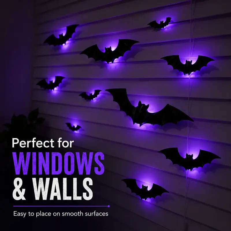 3D LED Flying Bat Decorations – Create a Spooky Halloween Atmosphere in Seconds 🦇
