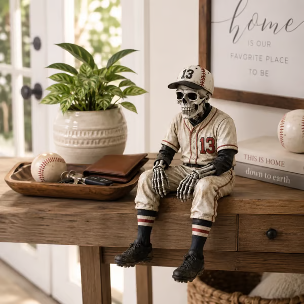 🔥LAST DAY 50% OFF – ⚾ Baseball Skeleton Shelf Sitter | For Fans Who Never Stop Loving the Game