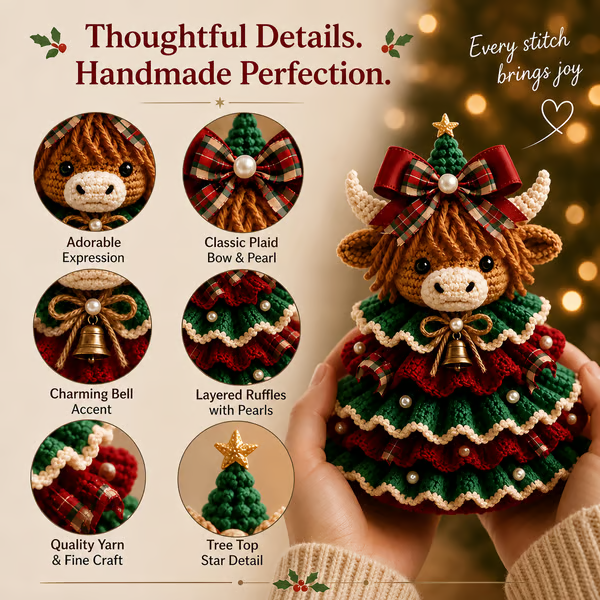 🔥LAST DAY 50% OFF – 🎄 Crochet Animal Christmas Tree DIY Kit ✨ Stitch Your Own Holiday Magic