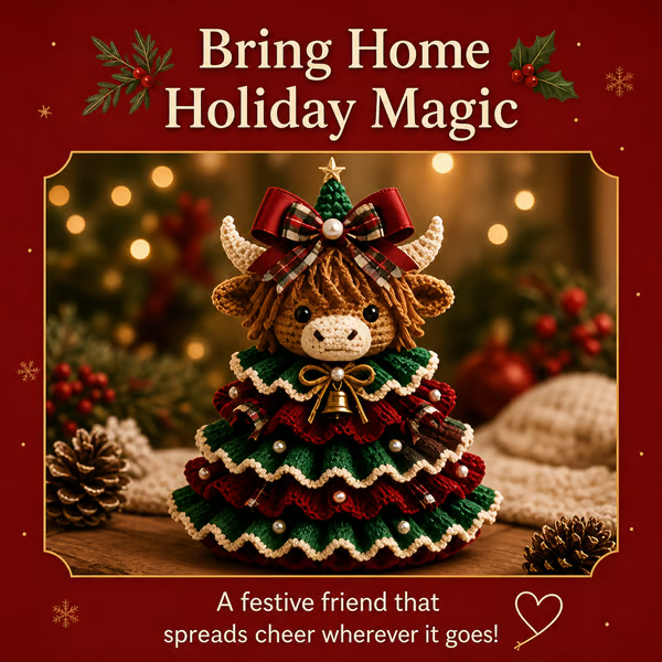 🔥LAST DAY 50% OFF – 🎄 Crochet Animal Christmas Tree DIY Kit ✨ Stitch Your Own Holiday Magic