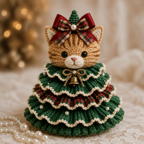 🔥LAST DAY 50% OFF – 🎄 Crochet Animal Christmas Tree DIY Kit ✨ Stitch Your Own Holiday Magic