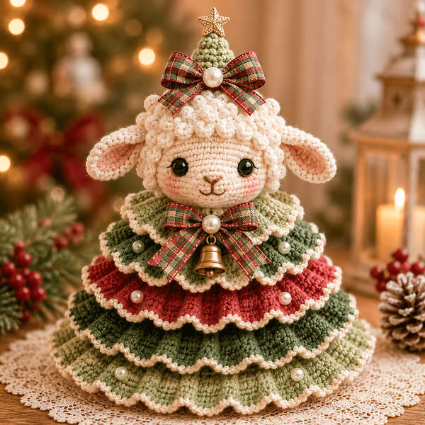 🔥LAST DAY 50% OFF – 🎄 Crochet Animal Christmas Tree DIY Kit ✨ Stitch Your Own Holiday Magic