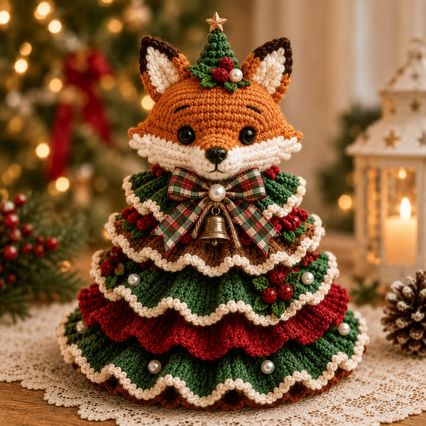 🔥LAST DAY 50% OFF – 🎄 Crochet Animal Christmas Tree DIY Kit ✨ Stitch Your Own Holiday Magic