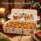 💥 LAST DAY 49% OFF – 🎄 Christmas Holiday Bakeware Dish 🎅 Bake, Serve & Celebrate