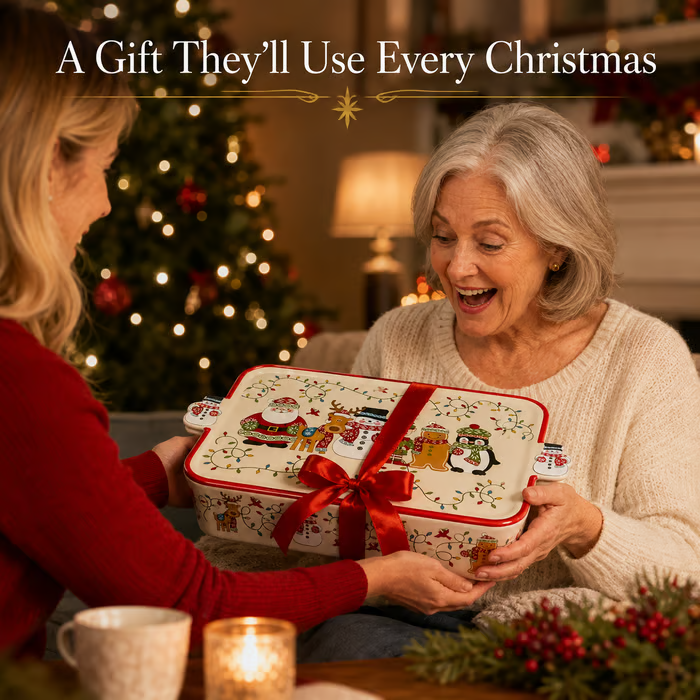 💥 LAST DAY 49% OFF – 🎄 Christmas Holiday Bakeware Dish 🎅 Bake, Serve & Celebrate