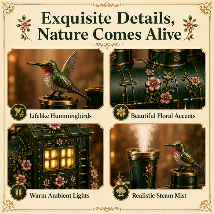 🔥 LAST DAY 49% OFF 🚂 Hummingbird Train Diffuser – A Whimsical Journey of Fragrance