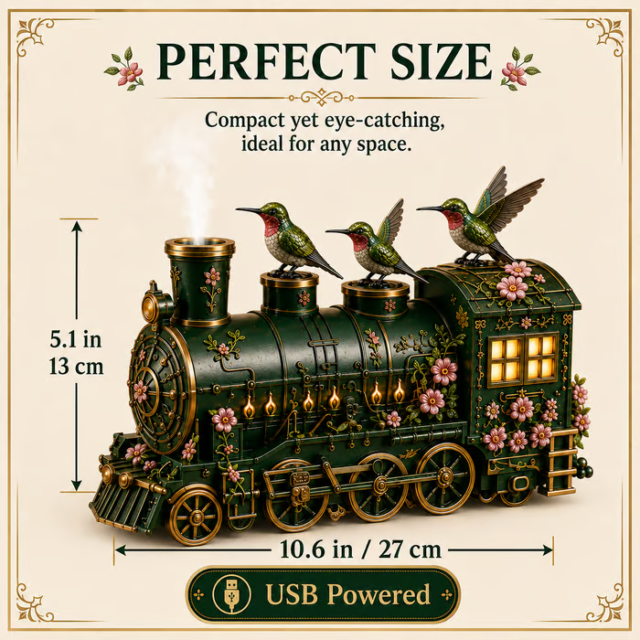 🔥 LAST DAY 49% OFF 🚂 Hummingbird Train Diffuser – A Whimsical Journey of Fragrance