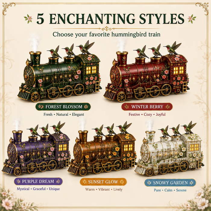 🔥 LAST DAY 49% OFF 🚂 Hummingbird Train Diffuser – A Whimsical Journey of Fragrance