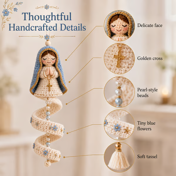 🔥 LAST DAY 50% OFF ✨ DIY Crochet Blessed Mother Spiral Hanging Ornament Kit 🙏🧶 Create a Handmade Keepsake of Faith