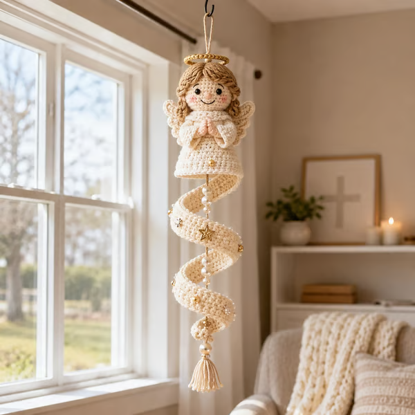 🔥 LAST DAY 50% OFF ✨ DIY Crochet Blessed Mother Spiral Hanging Ornament Kit 🙏🧶 Create a Handmade Keepsake of Faith