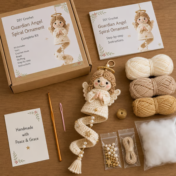 🔥 LAST DAY 50% OFF ✨ DIY Crochet Blessed Mother Spiral Hanging Ornament Kit 🙏🧶 Create a Handmade Keepsake of Faith