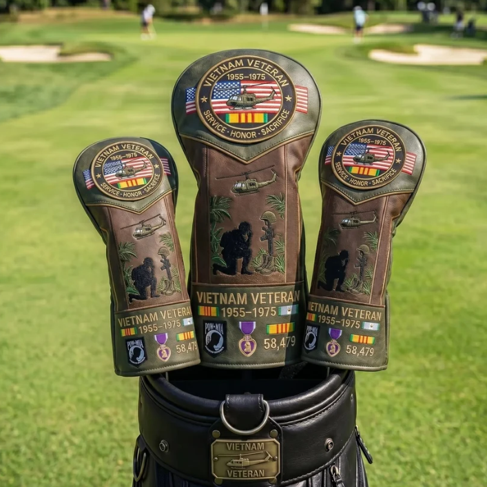🔥 LAST DAY 49% OFF 🇺🇸 Vietnam Veteran Tribute Leather Golf Head Cover (1955–1975)