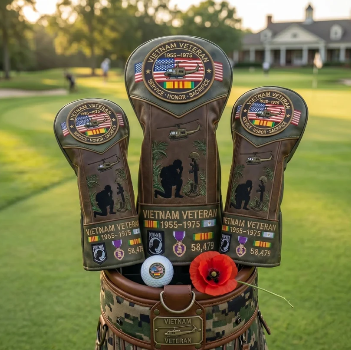 🔥 LAST DAY 49% OFF 🇺🇸 Vietnam Veteran Tribute Leather Golf Head Cover (1955–1975)