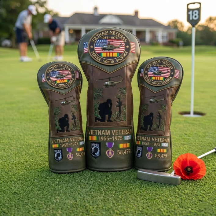 🔥 LAST DAY 49% OFF 🇺🇸 Vietnam Veteran Tribute Leather Golf Head Cover (1955–1975)