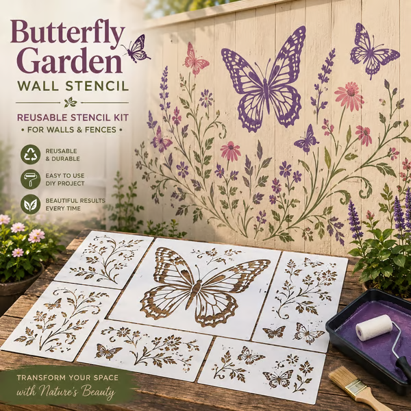 🔥 LAST DAY 50% OFF – 🌿 Garden Bloom Wall Stencil Kit | Create Beautiful DIY Garden Décor