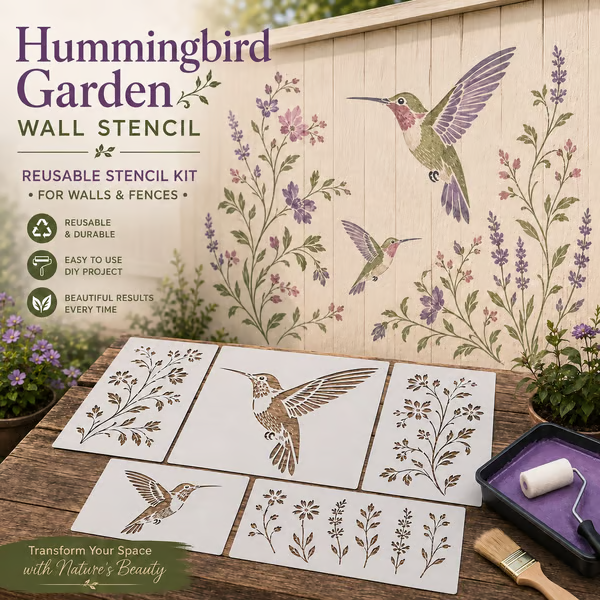 🔥 LAST DAY 50% OFF – 🌿 Garden Bloom Wall Stencil Kit | Create Beautiful DIY Garden Décor