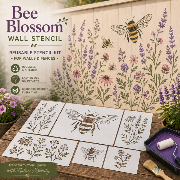 🔥 LAST DAY 50% OFF – 🌿 Garden Bloom Wall Stencil Kit | Create Beautiful DIY Garden Décor