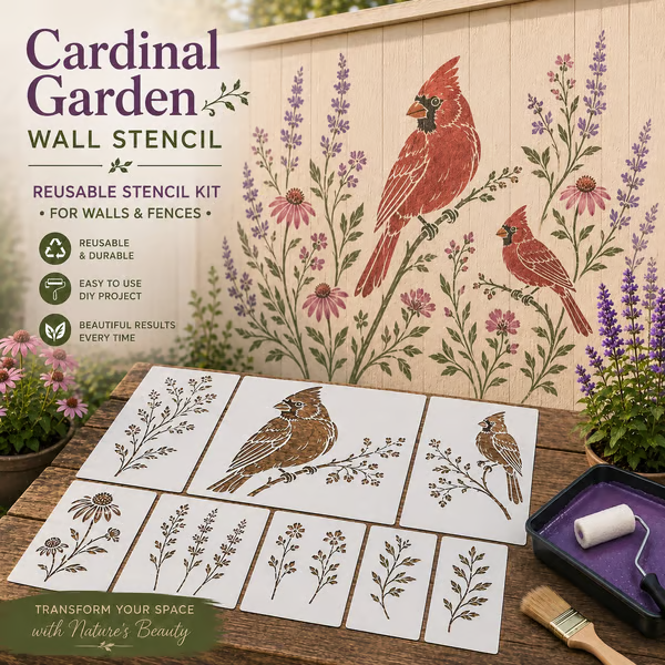 🔥 LAST DAY 50% OFF – 🌿 Garden Bloom Wall Stencil Kit | Create Beautiful DIY Garden Décor