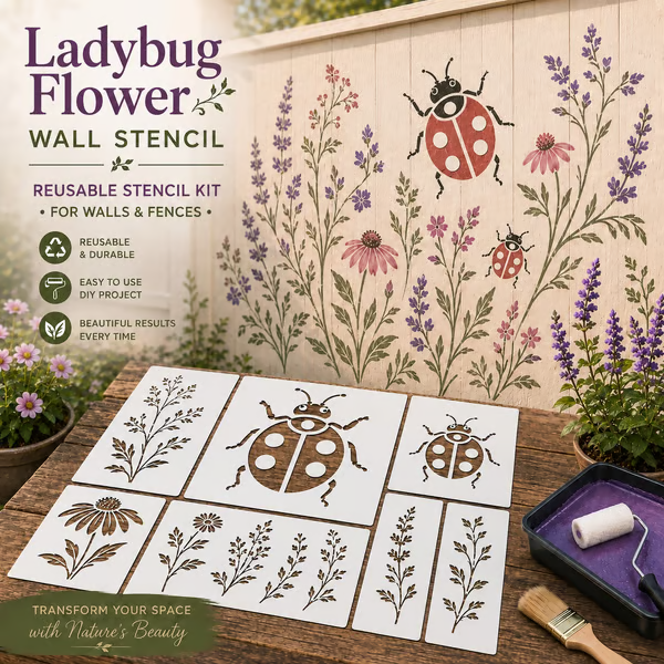 🔥 LAST DAY 50% OFF – 🌿 Garden Bloom Wall Stencil Kit | Create Beautiful DIY Garden Décor