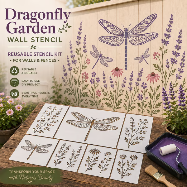 🔥 LAST DAY 50% OFF – 🌿 Garden Bloom Wall Stencil Kit | Create Beautiful DIY Garden Décor
