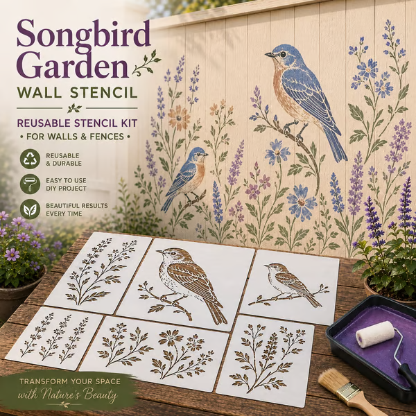 🔥 LAST DAY 50% OFF – 🌿 Garden Bloom Wall Stencil Kit | Create Beautiful DIY Garden Décor