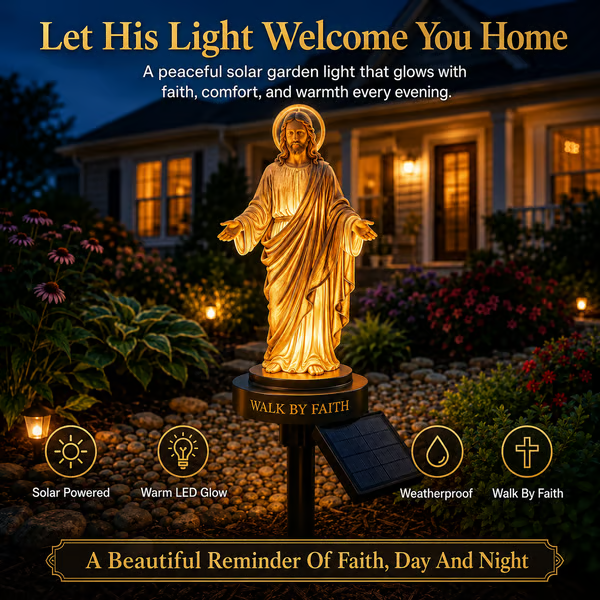 🙏 Walk By Faith™ Solar Jesus Garden Light | A Beautiful Reminder Of His Presence