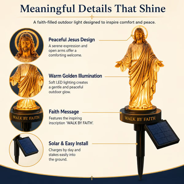 🙏 Walk By Faith™ Solar Jesus Garden Light | A Beautiful Reminder Of His Presence