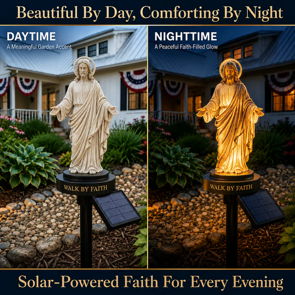 🙏 Walk By Faith™ Solar Jesus Garden Light | A Beautiful Reminder Of His Presence