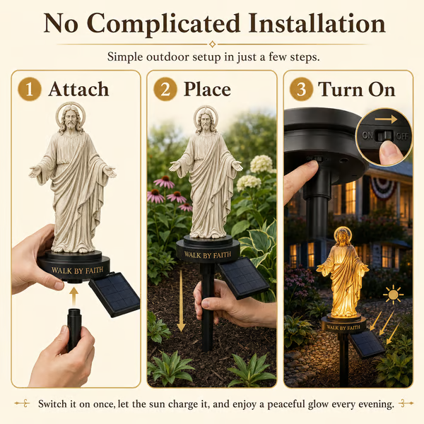 🙏 Walk By Faith™ Solar Jesus Garden Light | A Beautiful Reminder Of His Presence