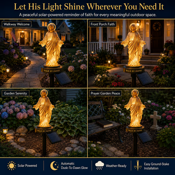 🙏 Walk By Faith™ Solar Jesus Garden Light | A Beautiful Reminder Of His Presence