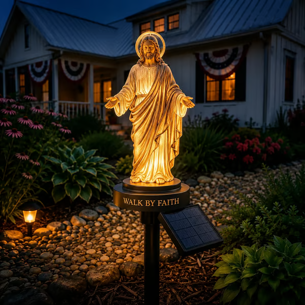 🙏 Walk By Faith™ Solar Jesus Garden Light | A Beautiful Reminder Of His Presence