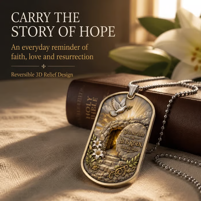 ✝️ Personalized "Greater Love" 3D Jesus Dog Tag Necklace – A Meaningful Symbol of Faith & Love ❤️