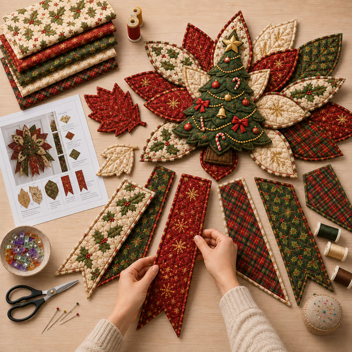 🔥 LAST DAY 49% OFF 🎄 DIY Christmas Door Hanger Sewing Kit – Easy & Fun Holiday Craft for Beginners ❤️