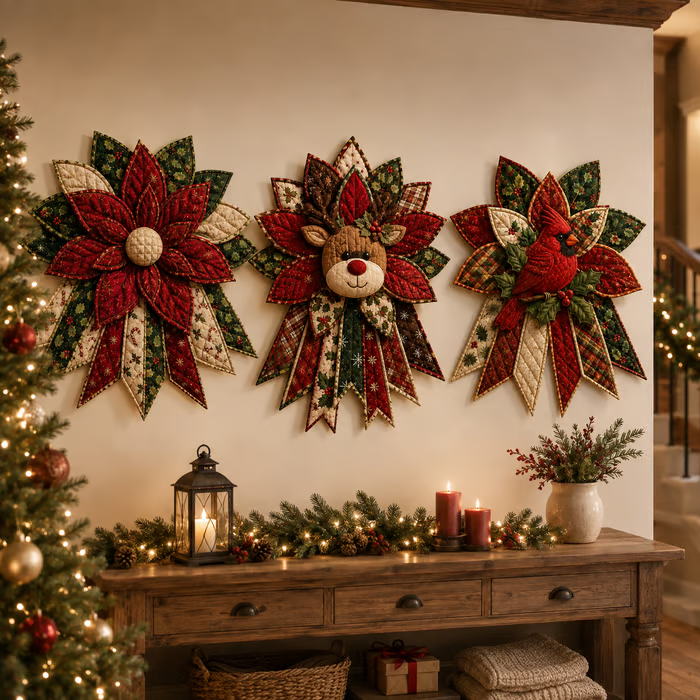 🔥 LAST DAY 49% OFF 🎄 DIY Christmas Door Hanger Sewing Kit – Easy & Fun Holiday Craft for Beginners ❤️