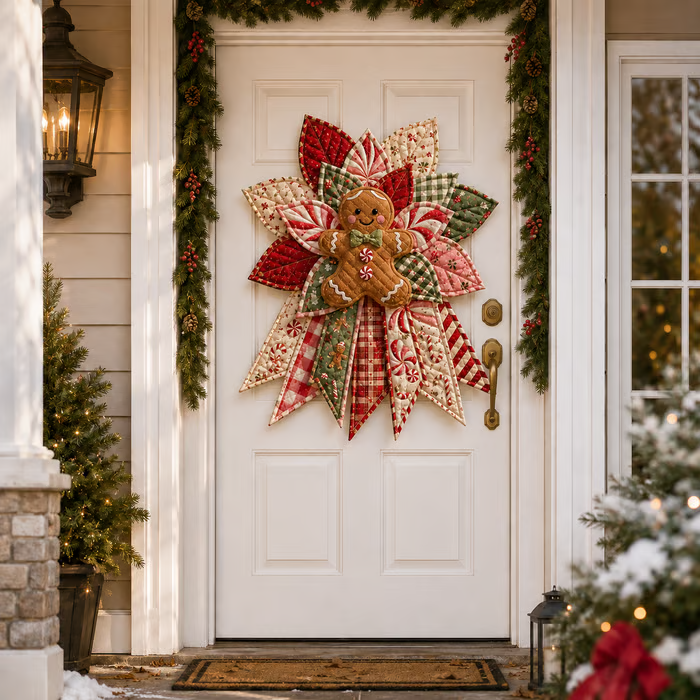 🔥 LAST DAY 49% OFF 🎄 DIY Christmas Door Hanger Sewing Kit – Easy & Fun Holiday Craft for Beginners ❤️