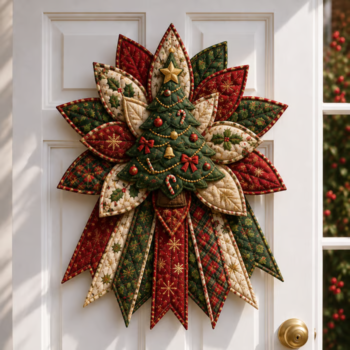 🔥 LAST DAY 49% OFF 🎄 DIY Christmas Door Hanger Sewing Kit – Easy & Fun Holiday Craft for Beginners ❤️