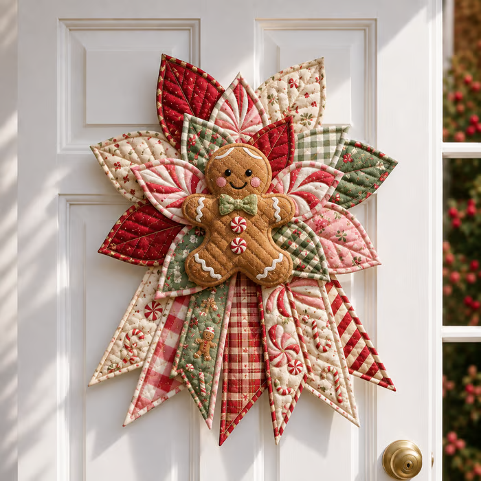 🔥 LAST DAY 49% OFF 🎄 DIY Christmas Door Hanger Sewing Kit – Easy & Fun Holiday Craft for Beginners ❤️