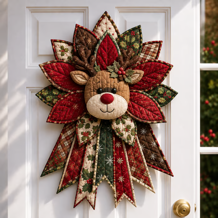 🔥 LAST DAY 49% OFF 🎄 DIY Christmas Door Hanger Sewing Kit – Easy & Fun Holiday Craft for Beginners ❤️