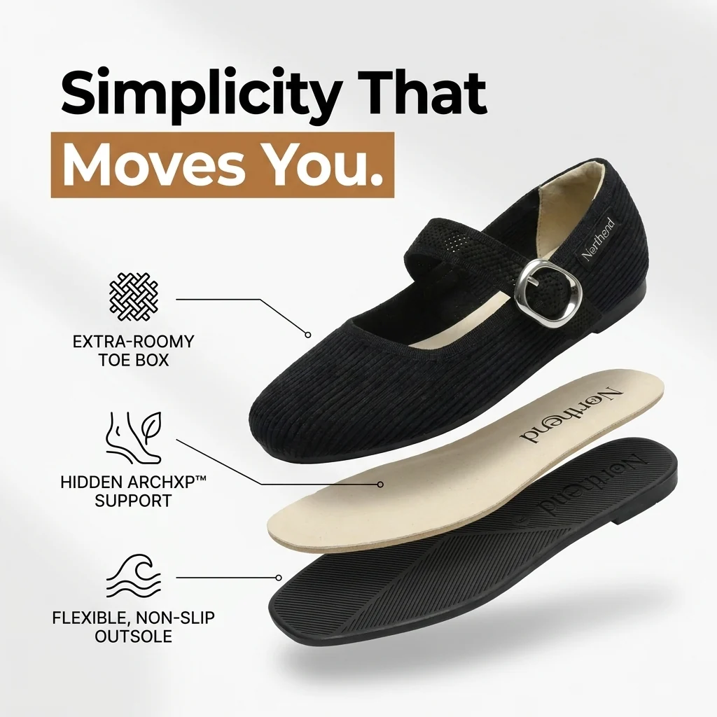 👣 Cute Without the Pain — Foot-Shaped Comfort Flats Made for All-Day Comfort